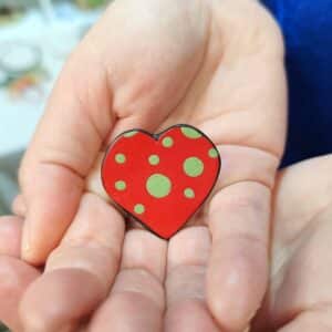 broche cœur pois libre